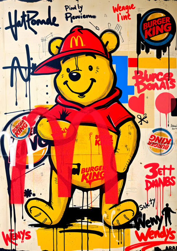 Pop Art „Miś Street Art Fast Food” – Nowoczesność w Stylu Graffiti