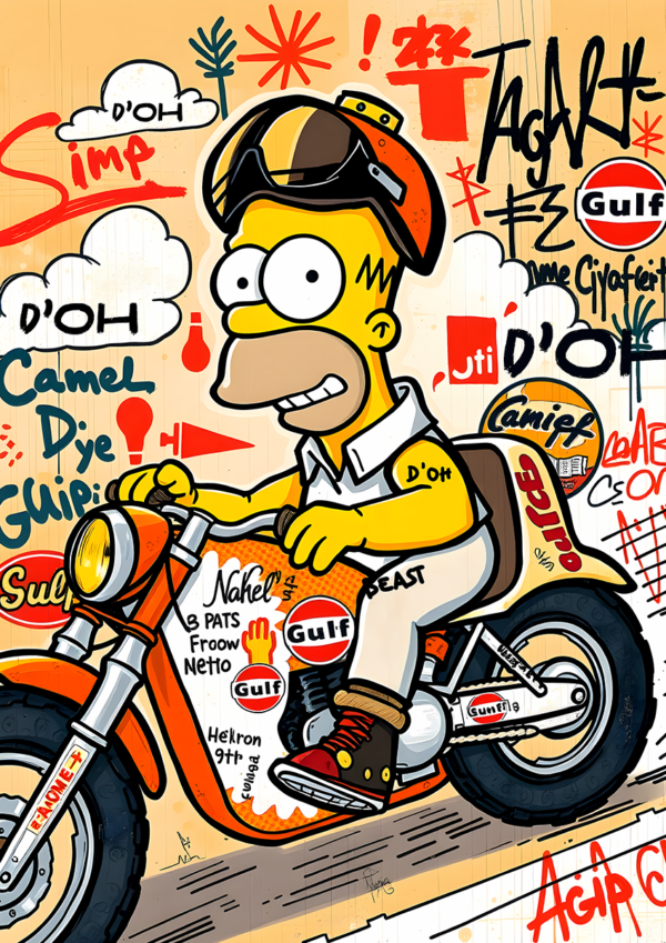 Retro Ride Pop Art – Motocyklowa Energia w Stylu Street Art