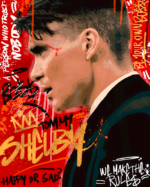Tommy Shelby Red Power – Gangsterska Ikona w Stylu Street Art