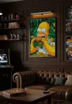 Pop Art „Konsumpcja i Pieniądz” – Nowoczesny Obraz Street Art z Motywem Burgera i Złotych Monet - obrazek 6