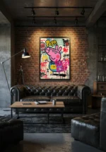 Pop Art „Różowa Świnka Street Art” – Nowoczesna Grafika Urban - obrazek 8