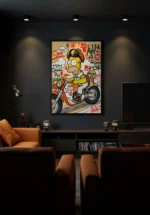 Retro Ride Pop Art – Motocyklowa Energia w Stylu Street Art - obrazek 2